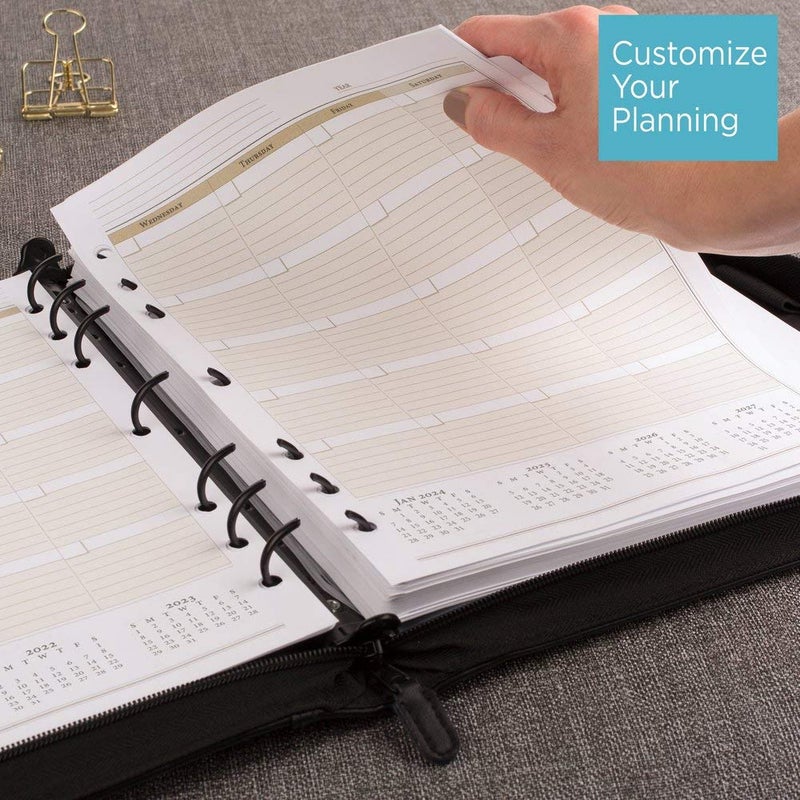 AT-A-GLANCE Genuine Leather Undated Starter Set, Folio Size, Black (038-0540-05) - Image 3